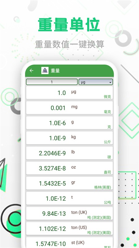 智能单位换算