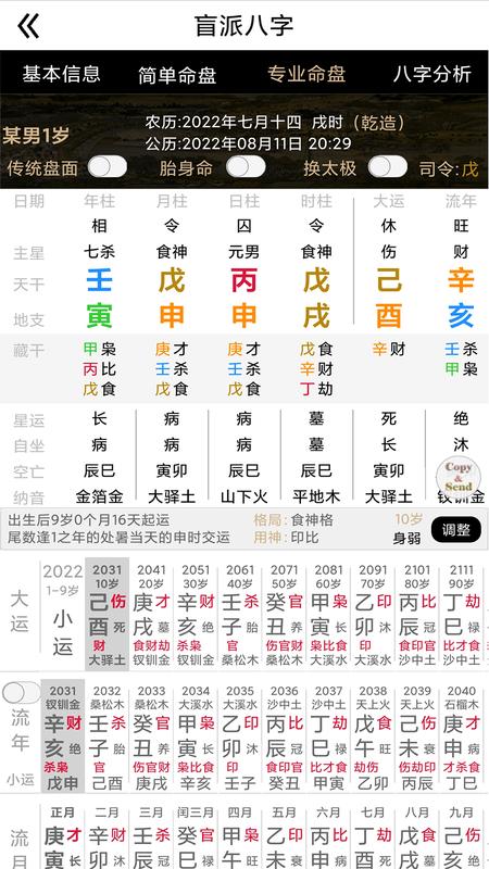 盲派八字